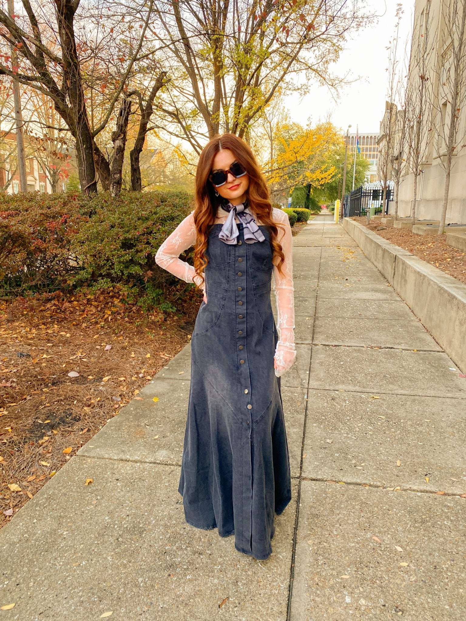 Button-down Black Denim Maxi Dress with Spaghetti Straps Medium Button-down Black Denim Maxi Dress with Spaghetti Straps Medium