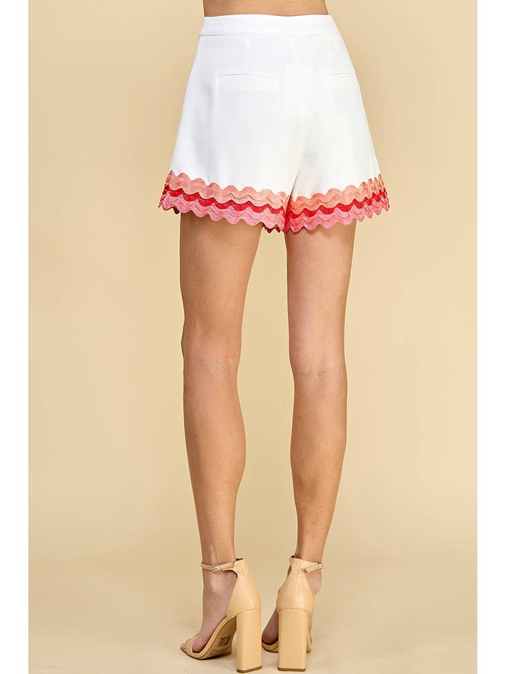 WHITE RIC RAC SHORTS-TCEC-Sissy Boutique