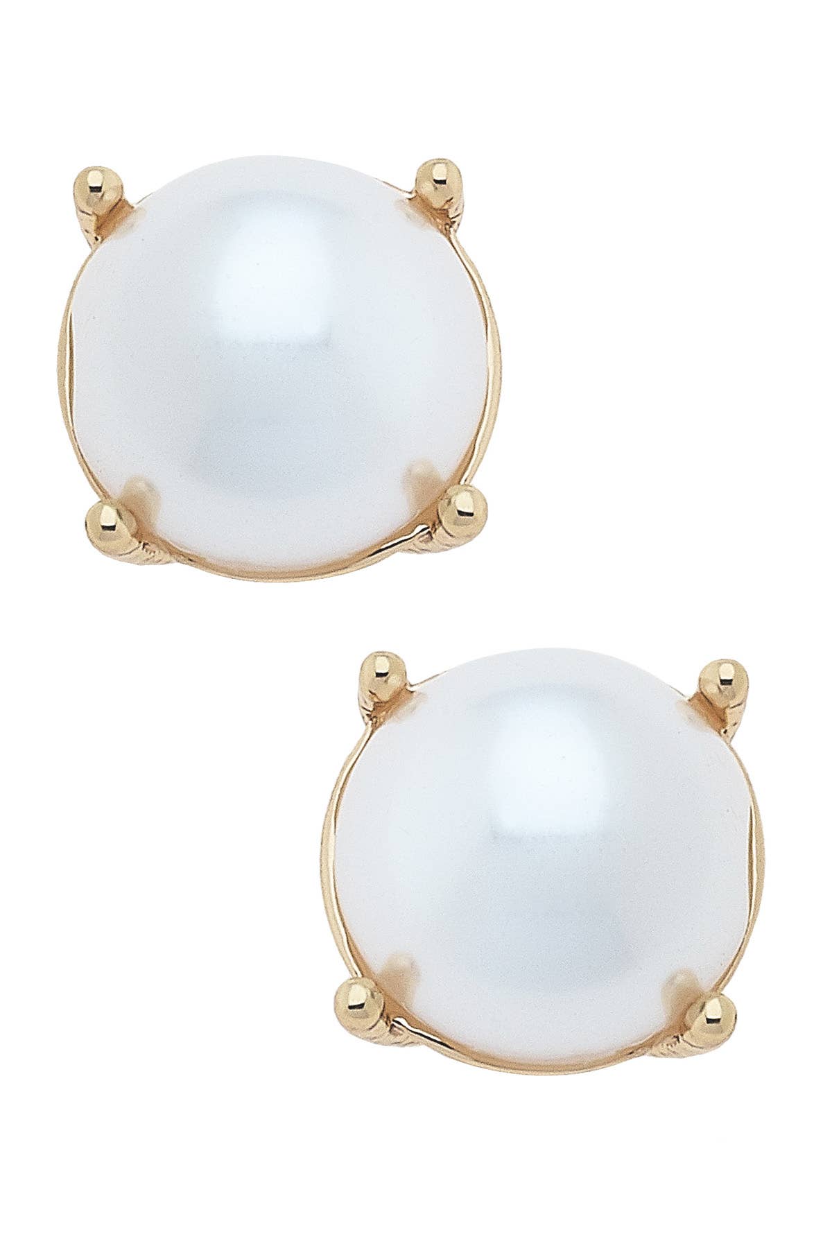 Carmen Pearl Cabochon Stud Earrings in Ivory | Canvas Style
