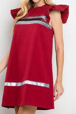 CRIMSON AND SILVER SHIFT DRESS - ALABAMA GAMEDAY-Sissy Boutique-Sissy Boutique