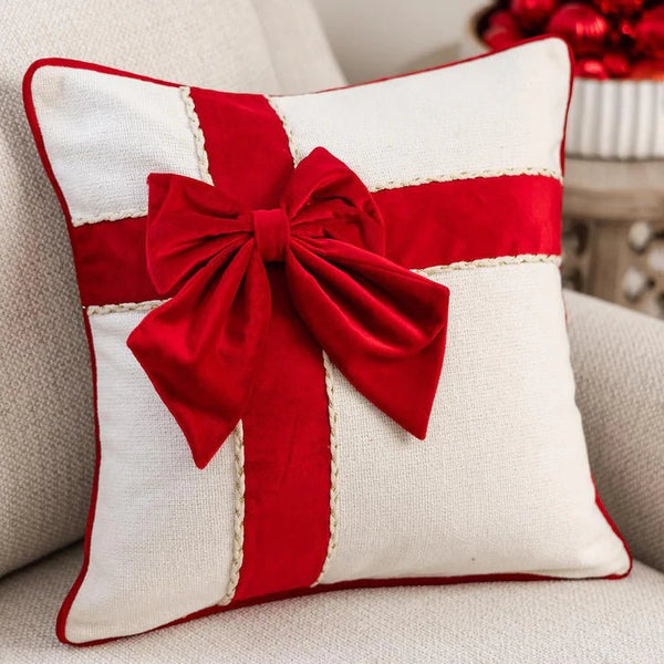 Christmas Bow Square Pillow | Mary Square