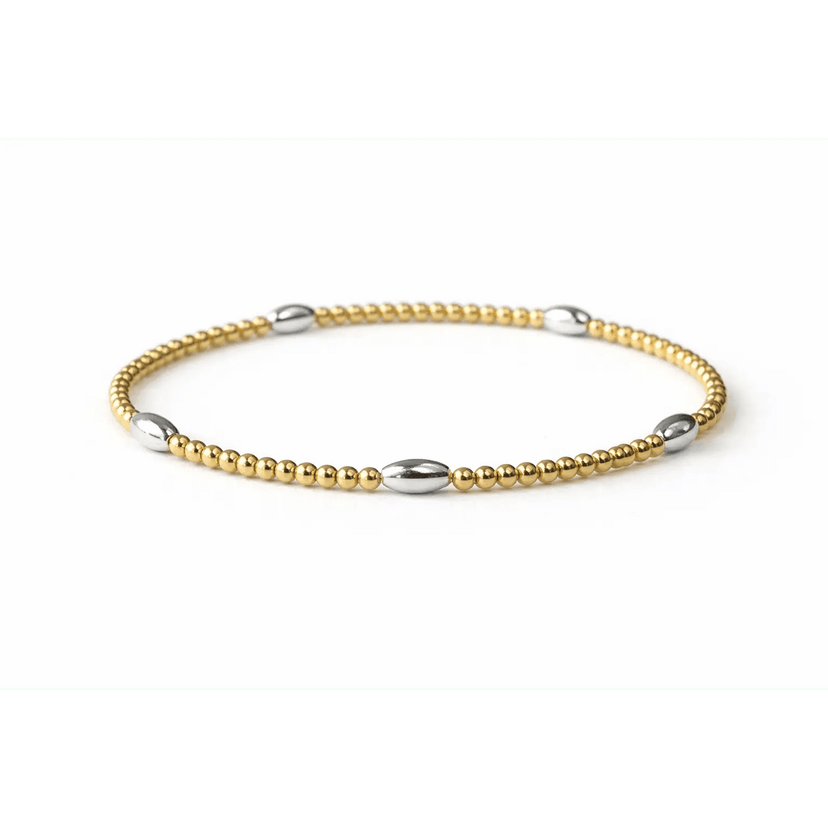 Classic Oval Mixed Metal Gold and Silver Bracelet: 7" | erin gray