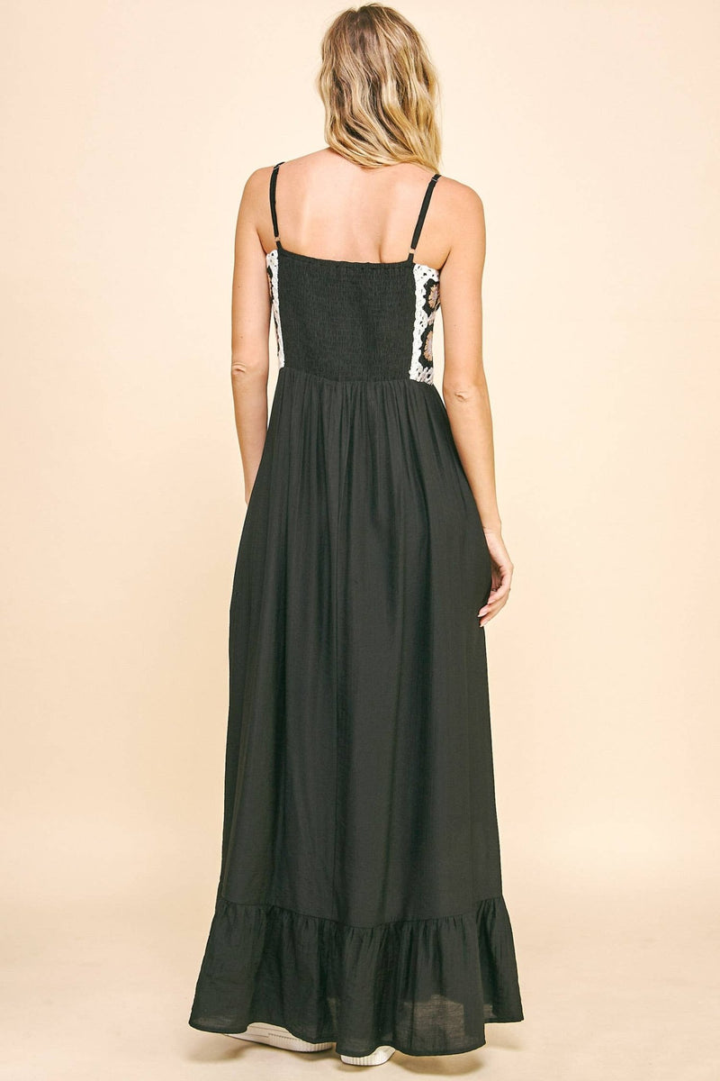Buy CROCHET BODICE BACK TEXTURED FABRIC MAXI DRESS Online | Sissy Boutique Buy CROCHET BODICE BACK TEXTURED FABRIC MAXI DRESS Online | Sissy Boutique