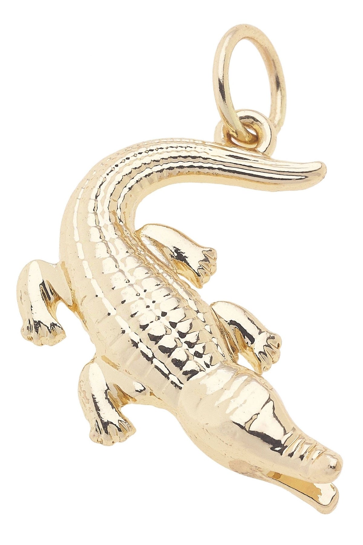 Curved Alligator Charm in Shiny Gold | Canvas Style