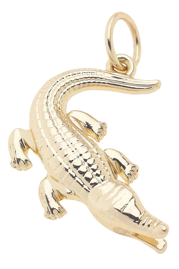 Curved Alligator Charm in Shiny Gold | Canvas Style