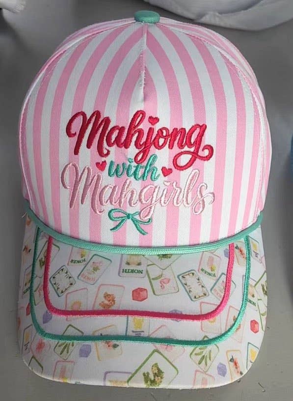Mahjong with Mahgirls Embroidered 3D Hat | Grace & Co.