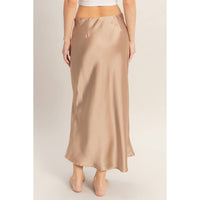 Dark Taupe Satin Midi Skirt | HYFVE