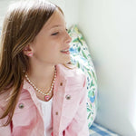 Canvas Style - Madeleine Pearl & Heart Children's Necklace in Pink Canvas Style