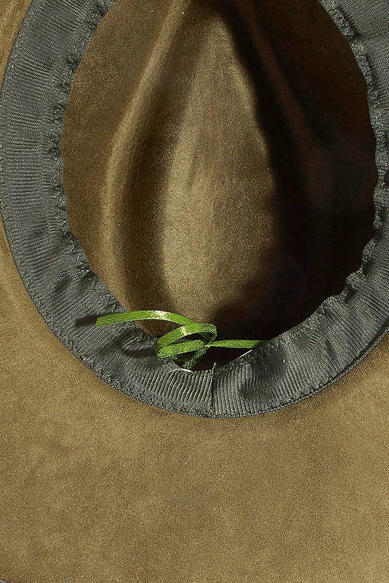 Double Grommet Strap Faux Suede Fedora Hat | Anarchy Street
