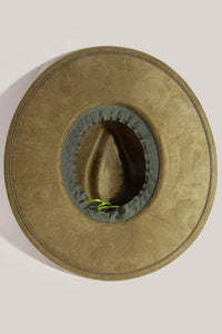 Double Grommet Strap Faux Suede Fedora Hat | Anarchy Street