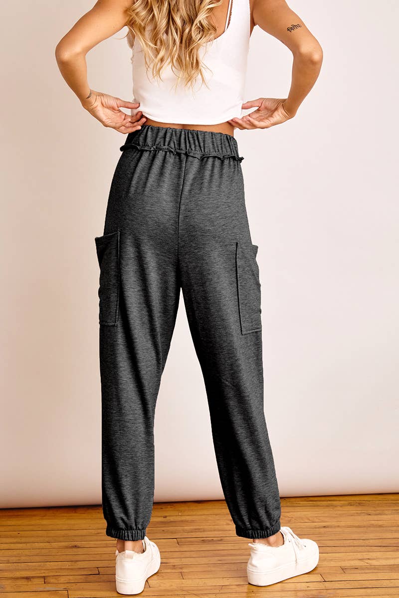 Charcoal Side Pocket Jogger Pants Ces Femme