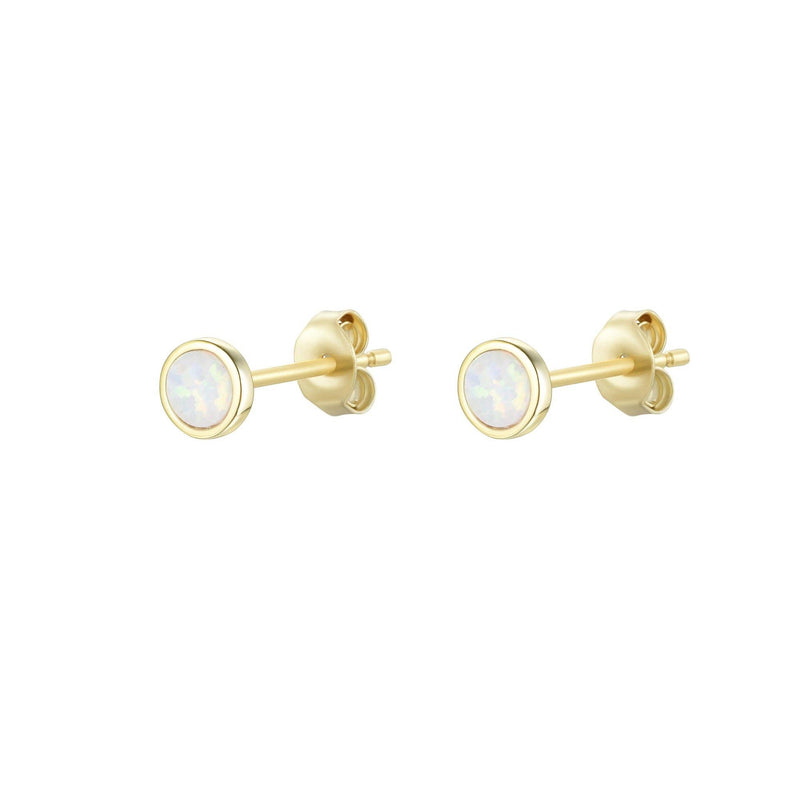 Round Opal Stud Earrings|Kamaria Kamaria Jewelry
