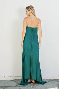 Emerald Green Moonglade Pleated Maxi Column Dress | Dress Forum