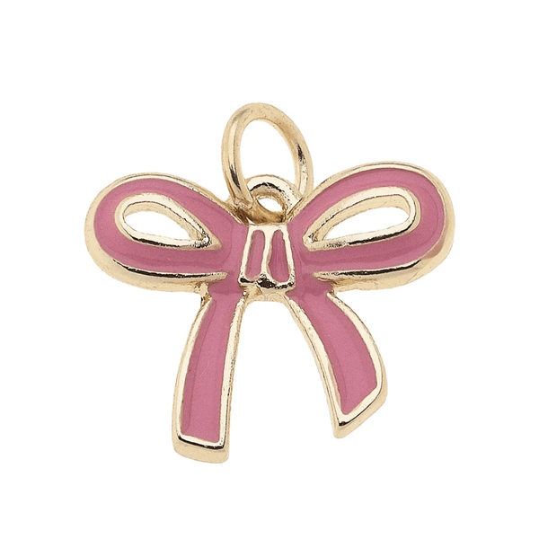 Enamel Bow Charm in Light Pink | Canvas Style