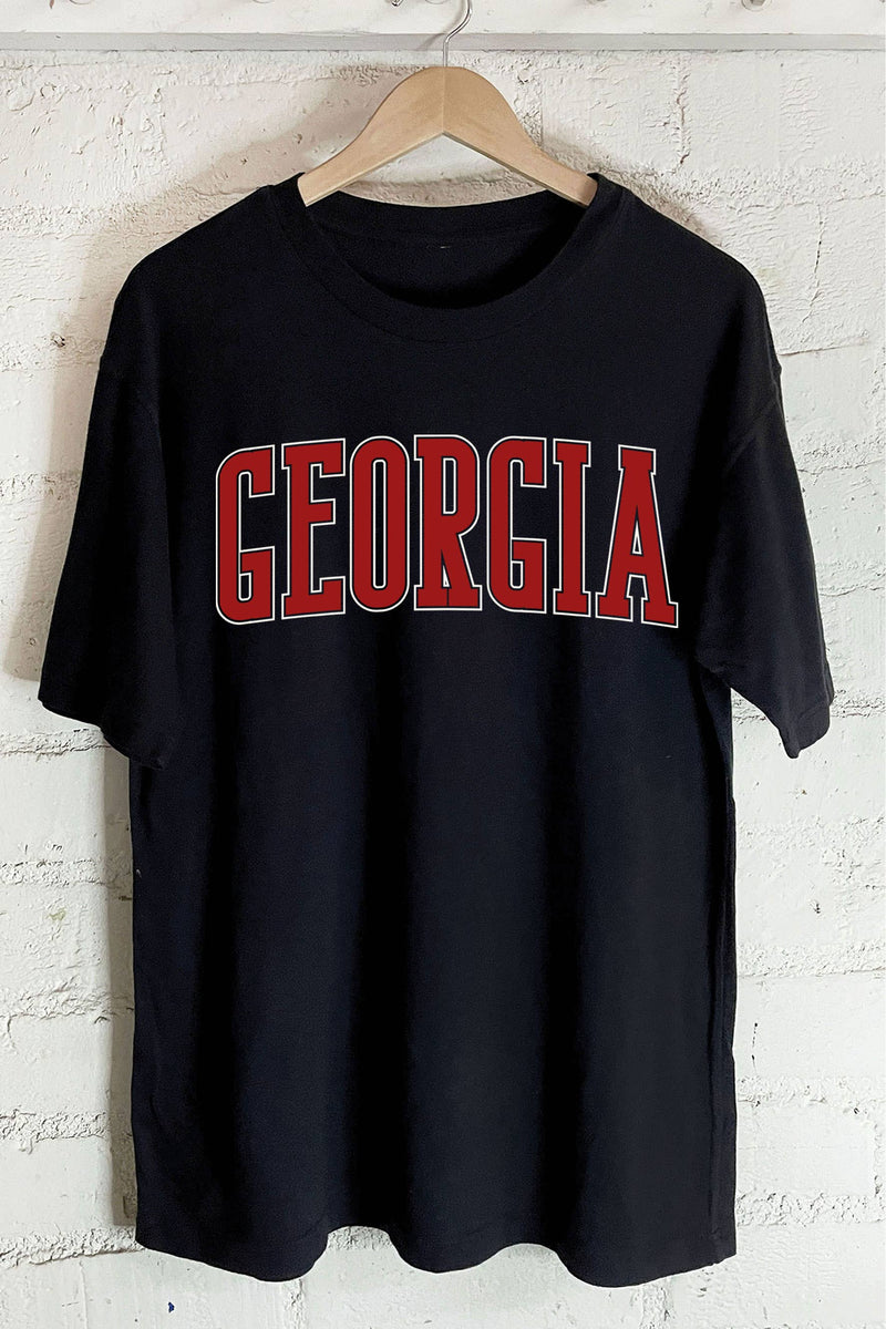 BLACK GEORGIA PUFF OVERSIZE GRAPHIC TEE-Rustee Clothing-Sissy Boutique