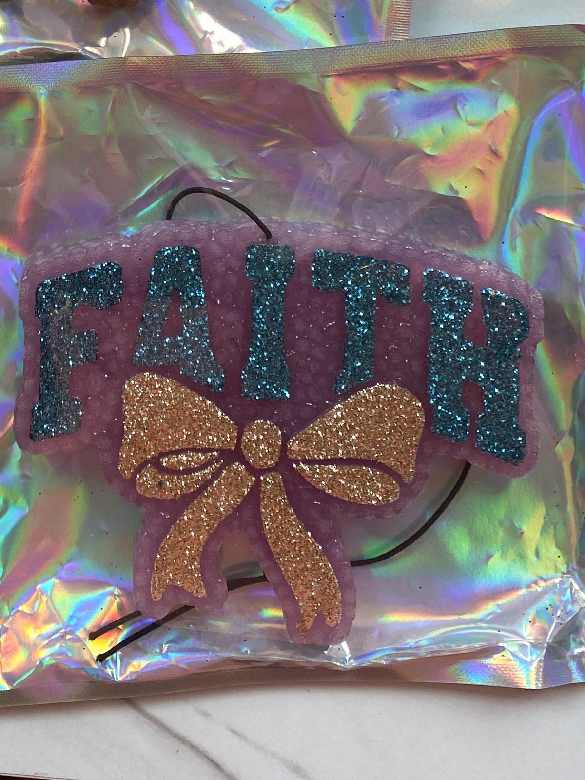 Faith with Bow Car Freshie | Sissy Boutique