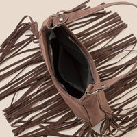 Faux Suede Fringe Belt Decor Shoulder Bag | Anarchy Street