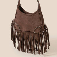 Faux Suede Fringe Belt Decor Shoulder Bag | Anarchy Street