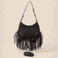 Faux Suede Fringe Belt Decor Shoulder Bag | Anarchy Street