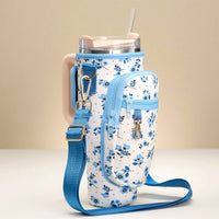 Flower Pattern Tumbler Carrier Holder Bag | Sensibling Corp.