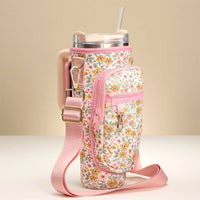 Flower Pattern Tumbler Carrier Holder Bag | Sensibling Corp.