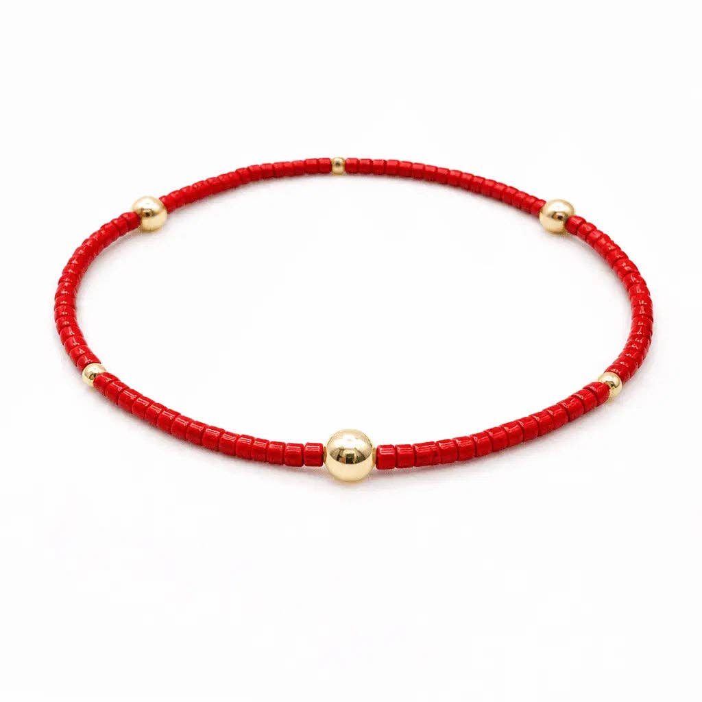 Game Day - Red & Gold Filled Bracelet | erin gray