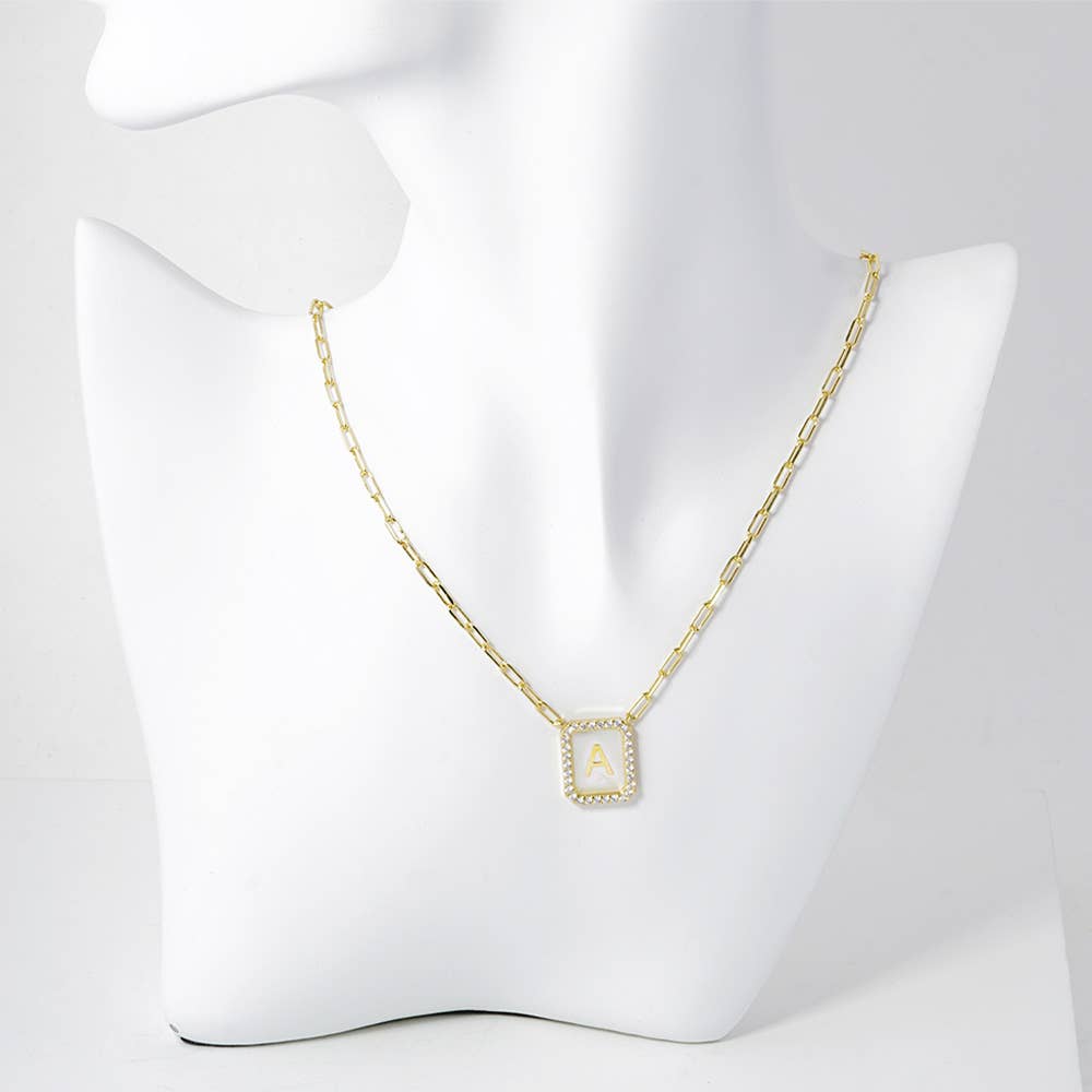 Gold Dipped CZ Stone Paved Rim Mother of Pearl Plate | Sensibling Corp.