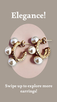Gold Pearl Textured Huggie Hoop Earrings | Sissy Boutique