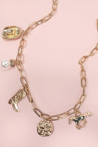 Gold Plated (Tarnish-Free) Cowgirl Charm Paperclip Necklace | JOSSLYN by wall to wall