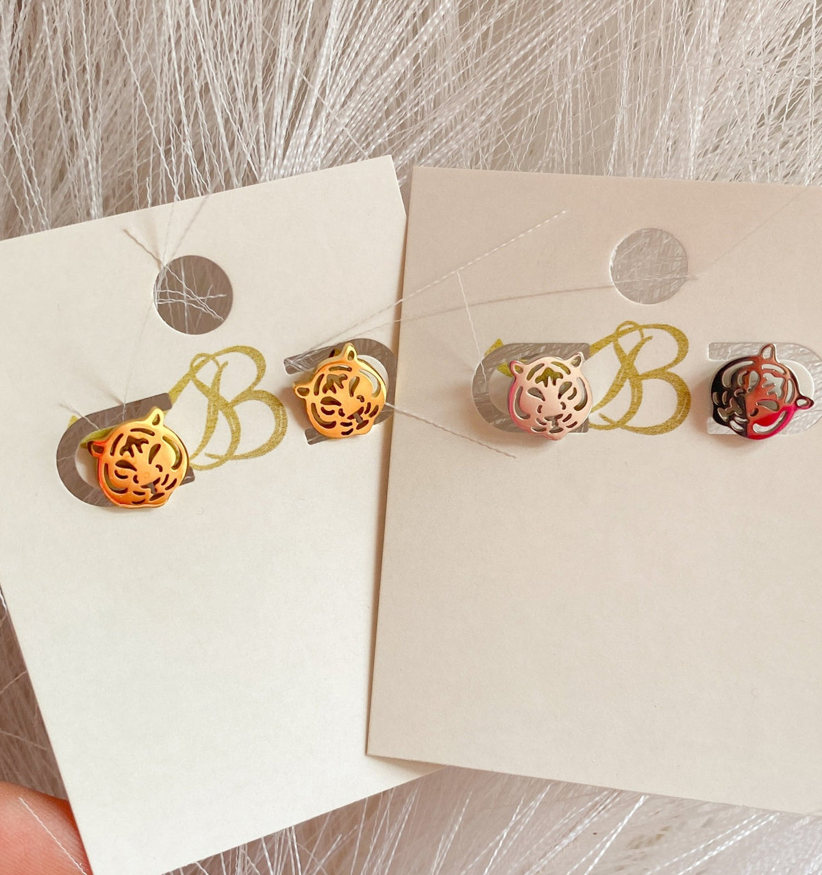 GOLD TIGER STUD EARRINGS | Sissy Boutique
