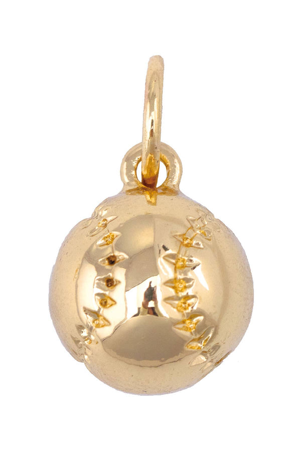 Golden Baseball Charm in Shiny Gold | Canvas Style
