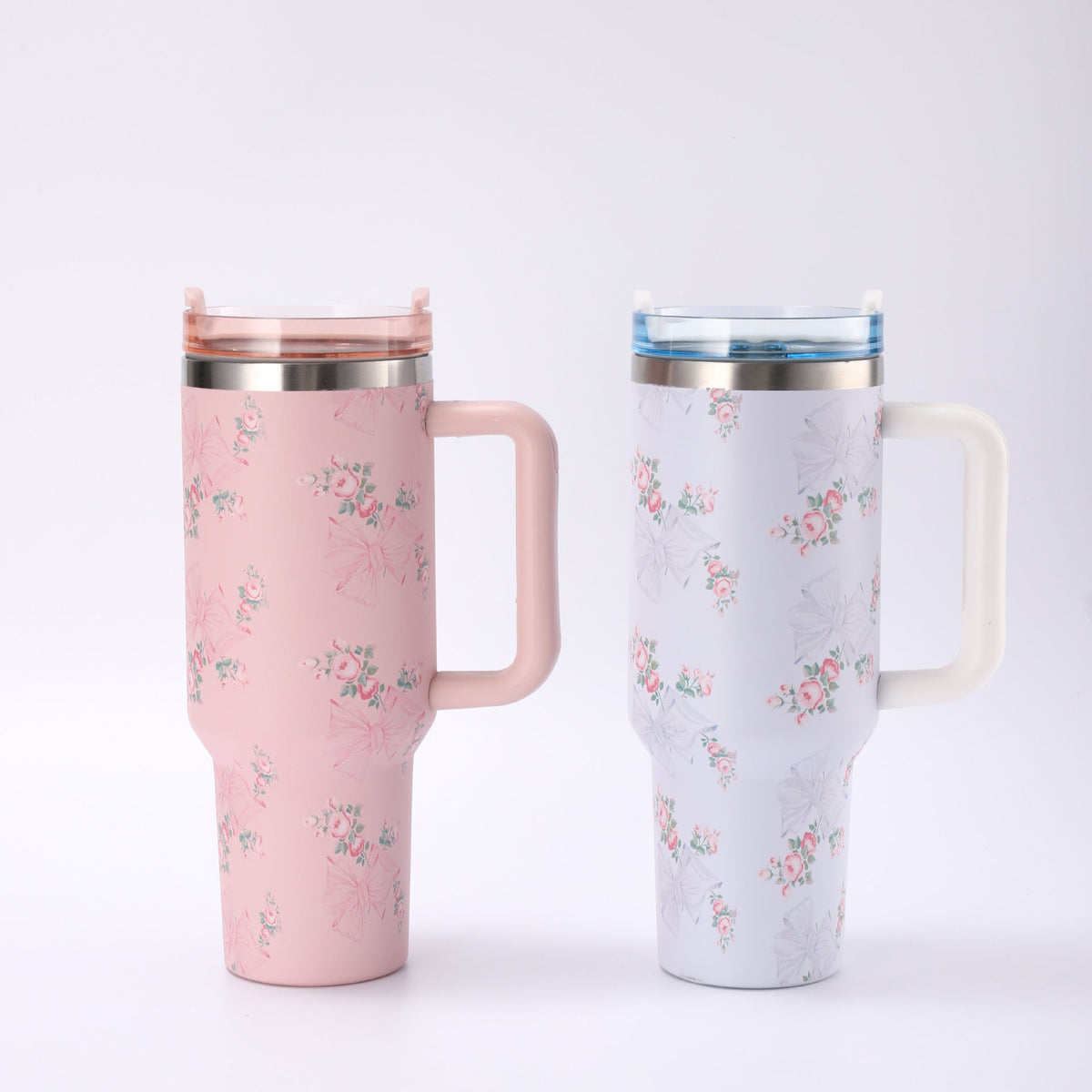 40 oz. Fancy Stainless Steel Tumblers with Bow Topper | Sissy Boutique