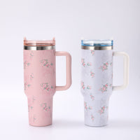 40 oz. Fancy Stainless Steel Tumblers with Bow Topper | Sissy Boutique