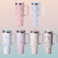 40 oz. Fancy Stainless Steel Tumblers with Bow Topper | Sissy Boutique
