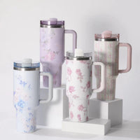40 oz. Fancy Stainless Steel Tumblers with Bow Topper | Sissy Boutique