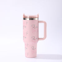 40 oz. Fancy Stainless Steel Tumblers with Bow Topper | Sissy Boutique