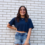 CROPPED TEE NAVY-Sissy Boutique-Sissy Boutique