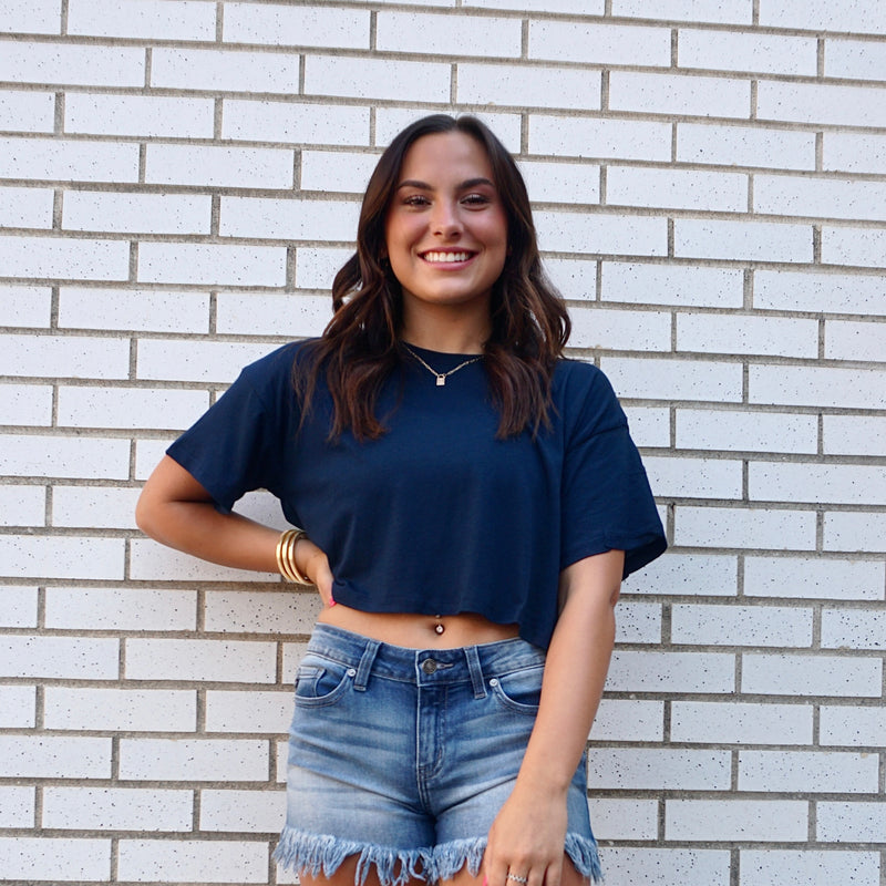Cropped Tee Navy Sissy Boutique