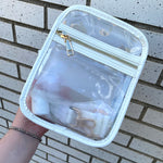 CLEAR CROSSBODY WITH TWO POCKETS AND THICK STRAPS-Sissy Boutique-Sissy Boutique