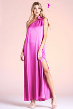 Hot Pink One Shoulder Maxi Dress Jodifl