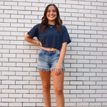 Cropped Tee Navy Sissy Boutique