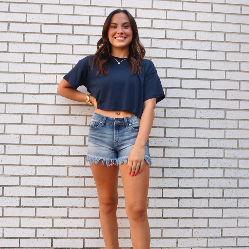 CROPPED TEE NAVY-Sissy Boutique-Sissy Boutique