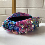 PURPLE PAISLEY HEADBAND WITH KNOT DETAILING.-Sissy Boutique-Sissy Boutique
