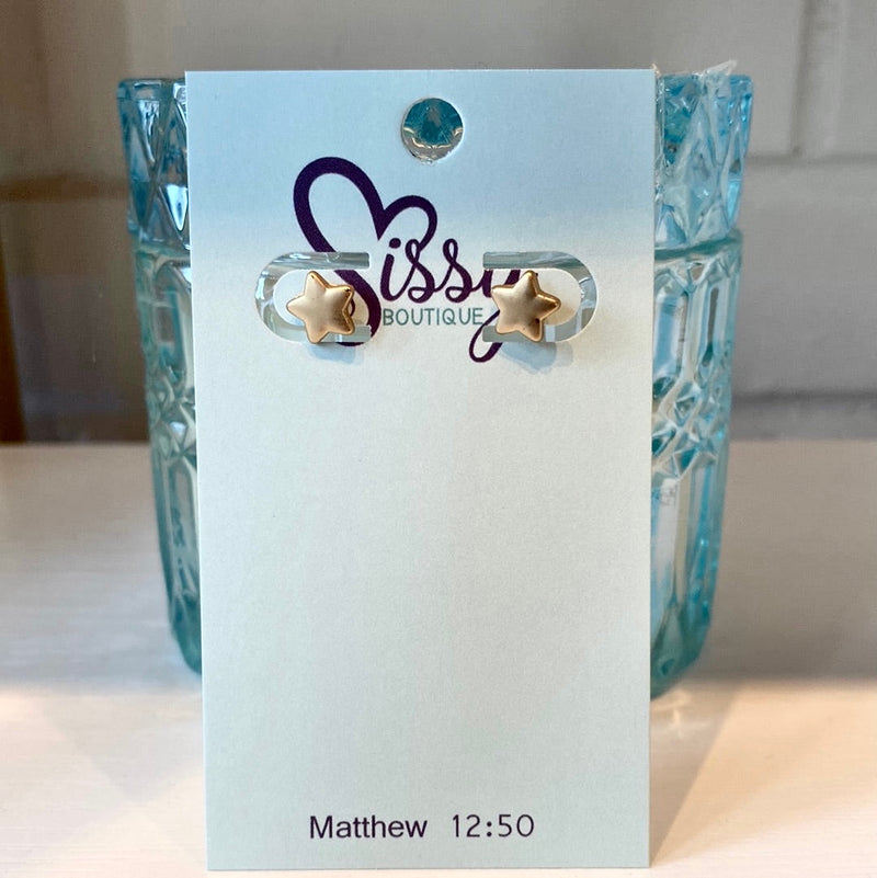 SMALL GOLD STAR STUDS-Sissy Boutique-Sissy Boutique