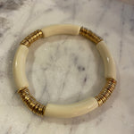 Thin White And Gold Bracelet Sissy Boutique