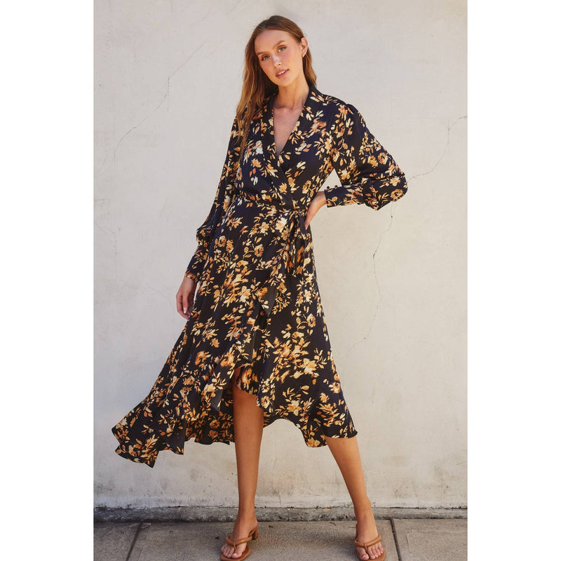 chinese dress ladies Buy It Depends Ruffled Midi Wrap Dress Online