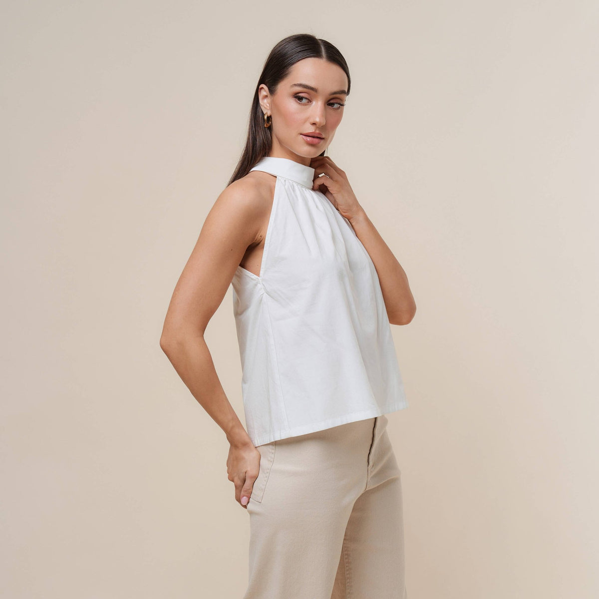 White Halter Blouse | Able