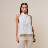 White Halter Blouse | Able