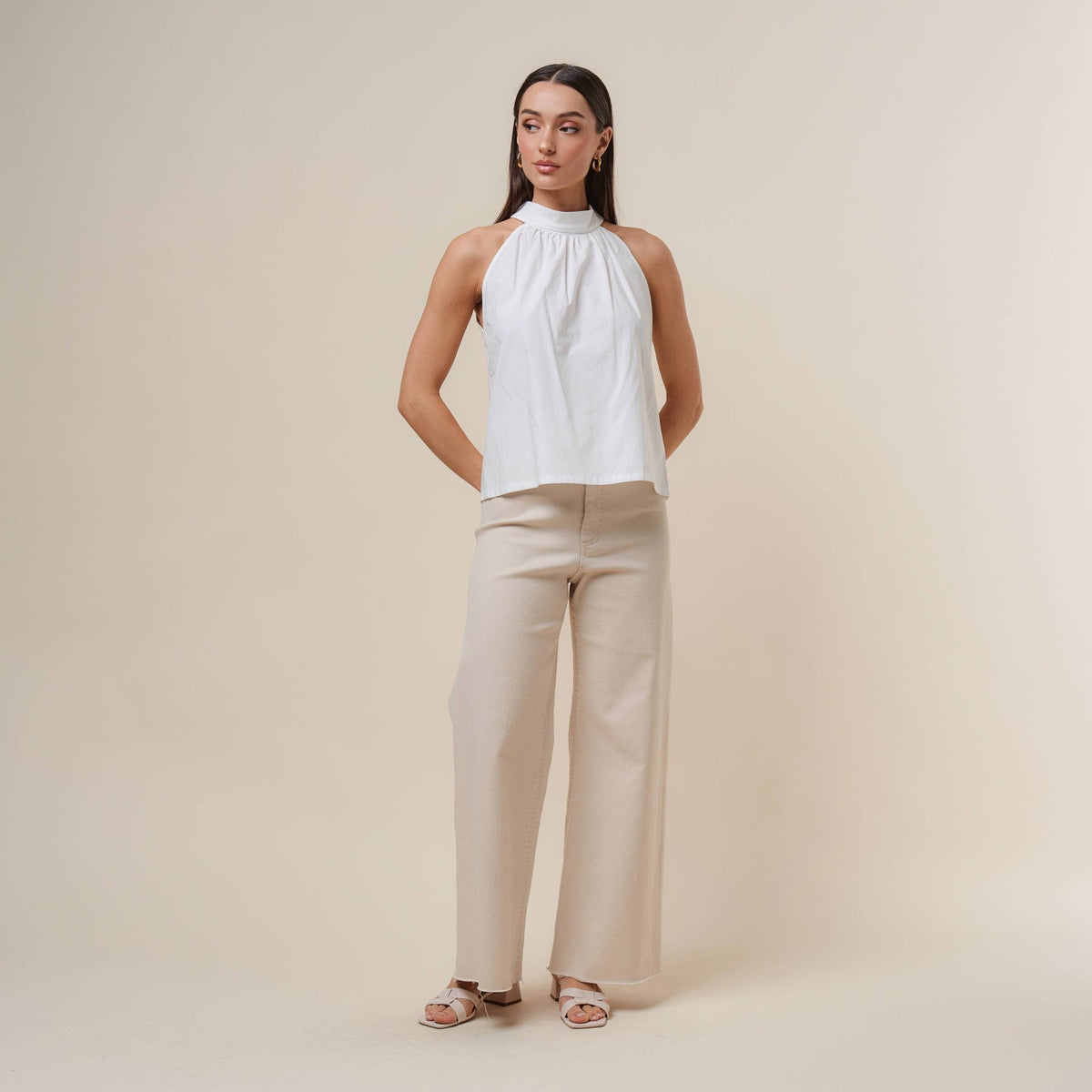 White Halter Blouse | Able