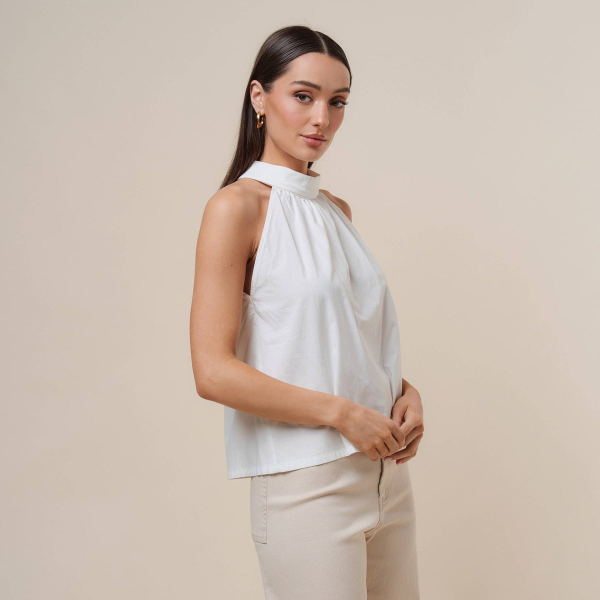 White Halter Blouse | Able